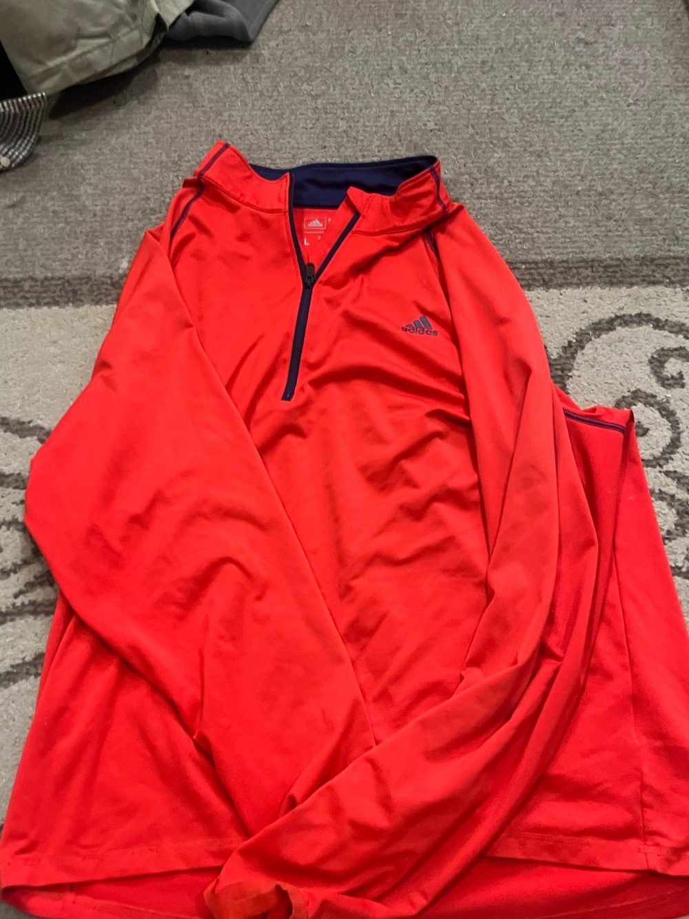 adidas Men’s Red Lightweight Quarter-Zip Shirt Jacket